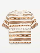 Image 1 of 1, crew neck, short sleeves, drop shoulders, all-over print, Product #910931