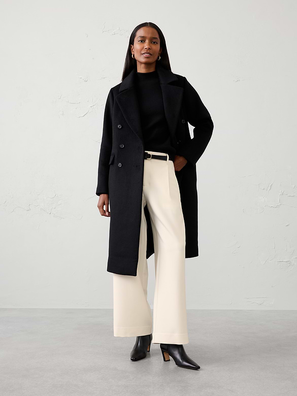 Wide-Leg Mid-Rise Heavy Bistretch Pant