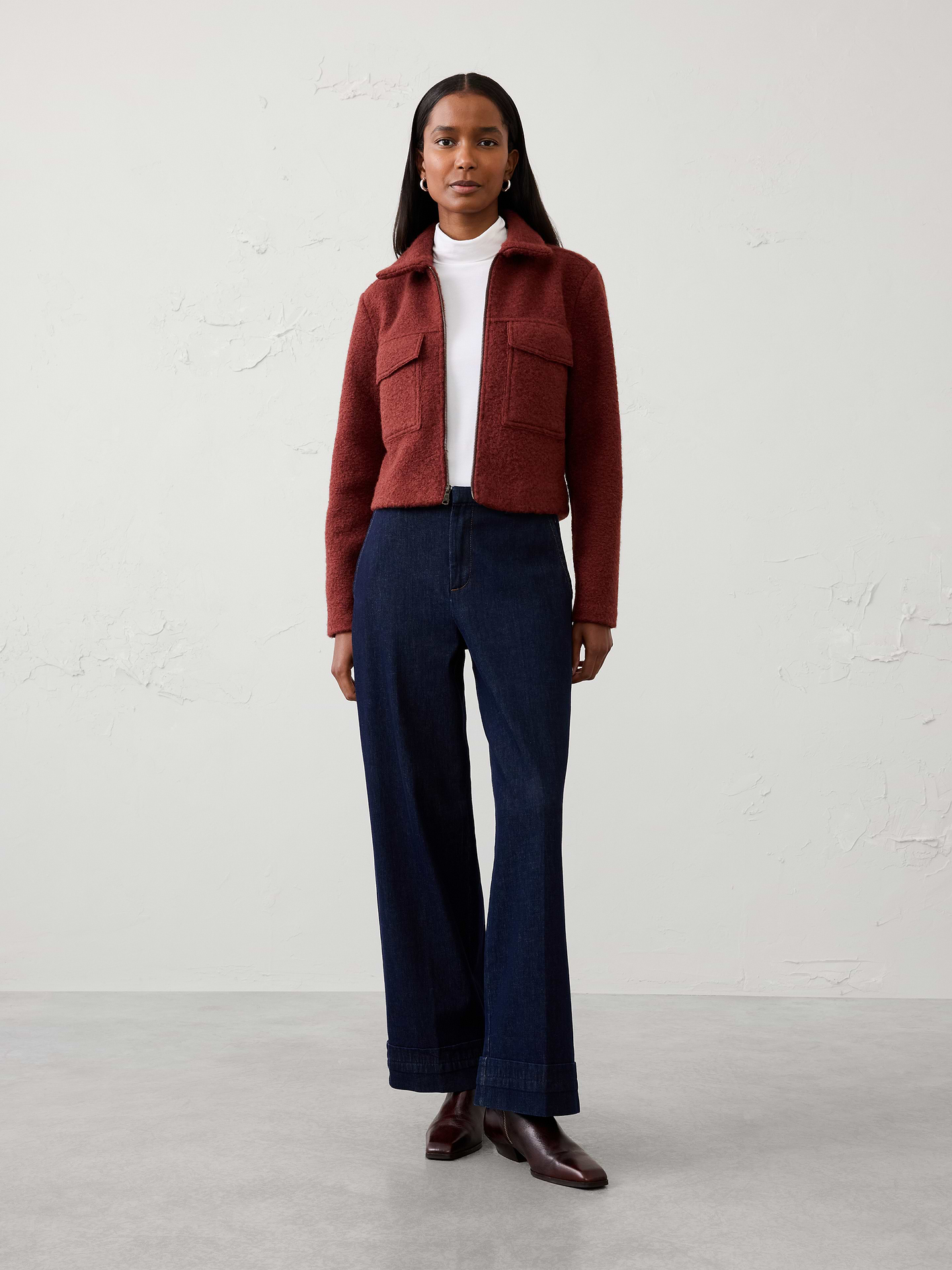 Image 3 of 6, Boucle Cropped Jacket