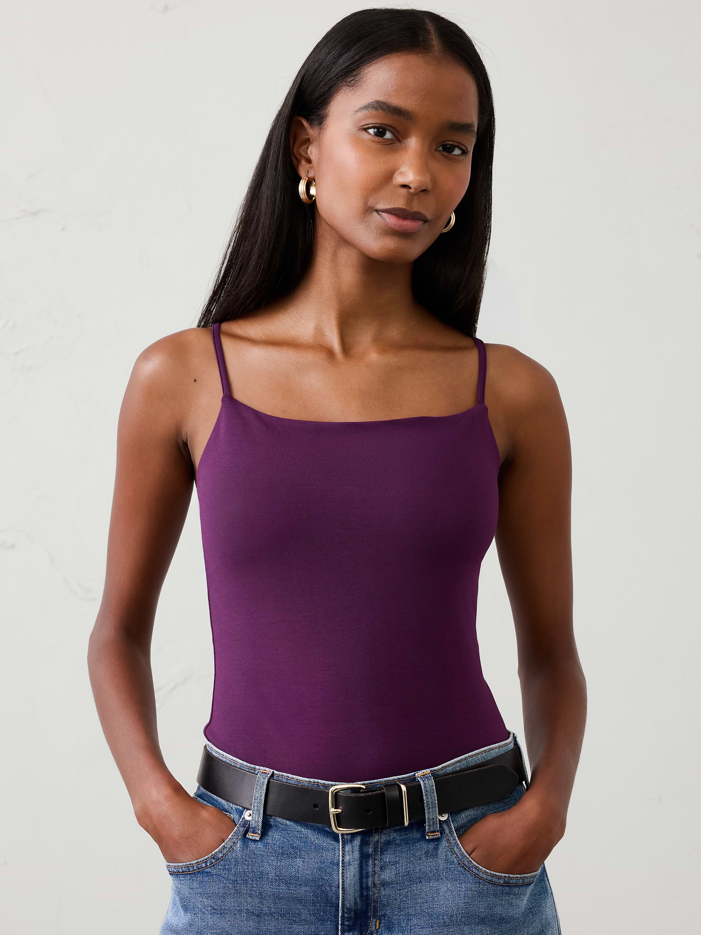 Image 1 of 8, Straight neckline., Adjustable spaghetti straps., Straight hem., Fully lined., Made exclusively for Banana Republic Factory., Product #1173308