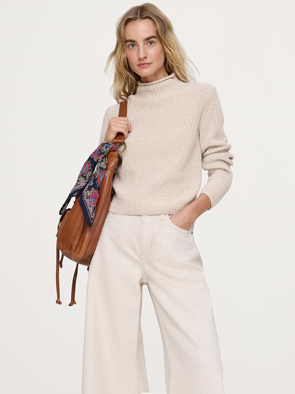 The Fireside Funnel-Neck Sweater in Merino-Cotton