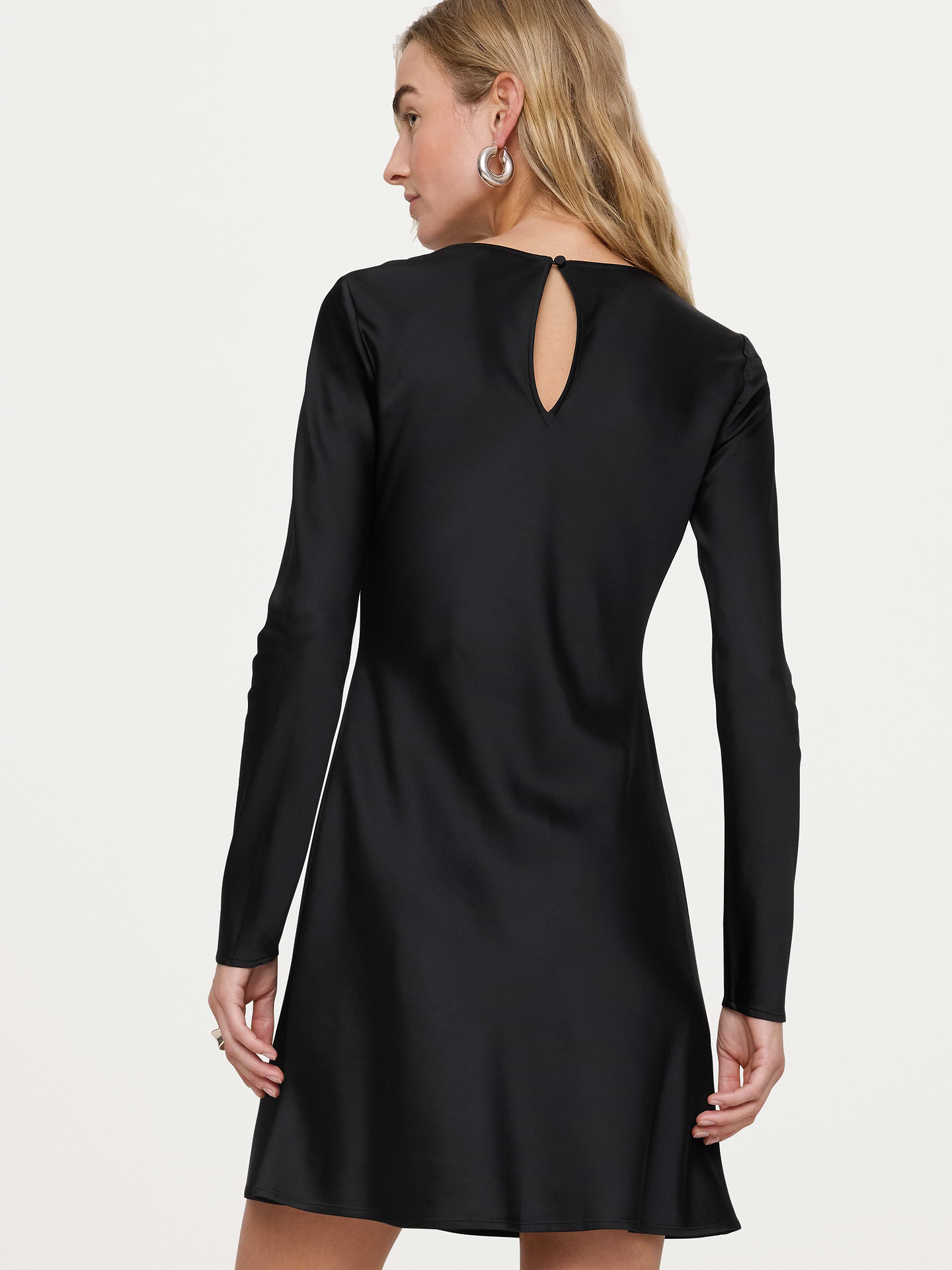 Image 7 of 8, Bias-Cut Stretch-Satin Mini Dress