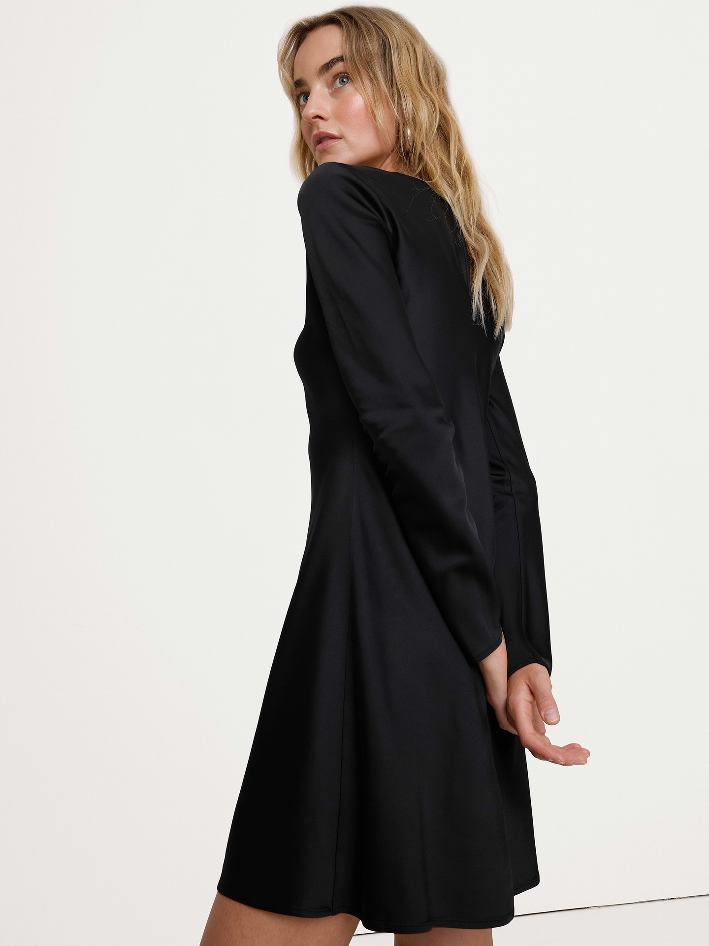 Image 8 of 8, Bias-Cut Stretch-Satin Mini Dress
