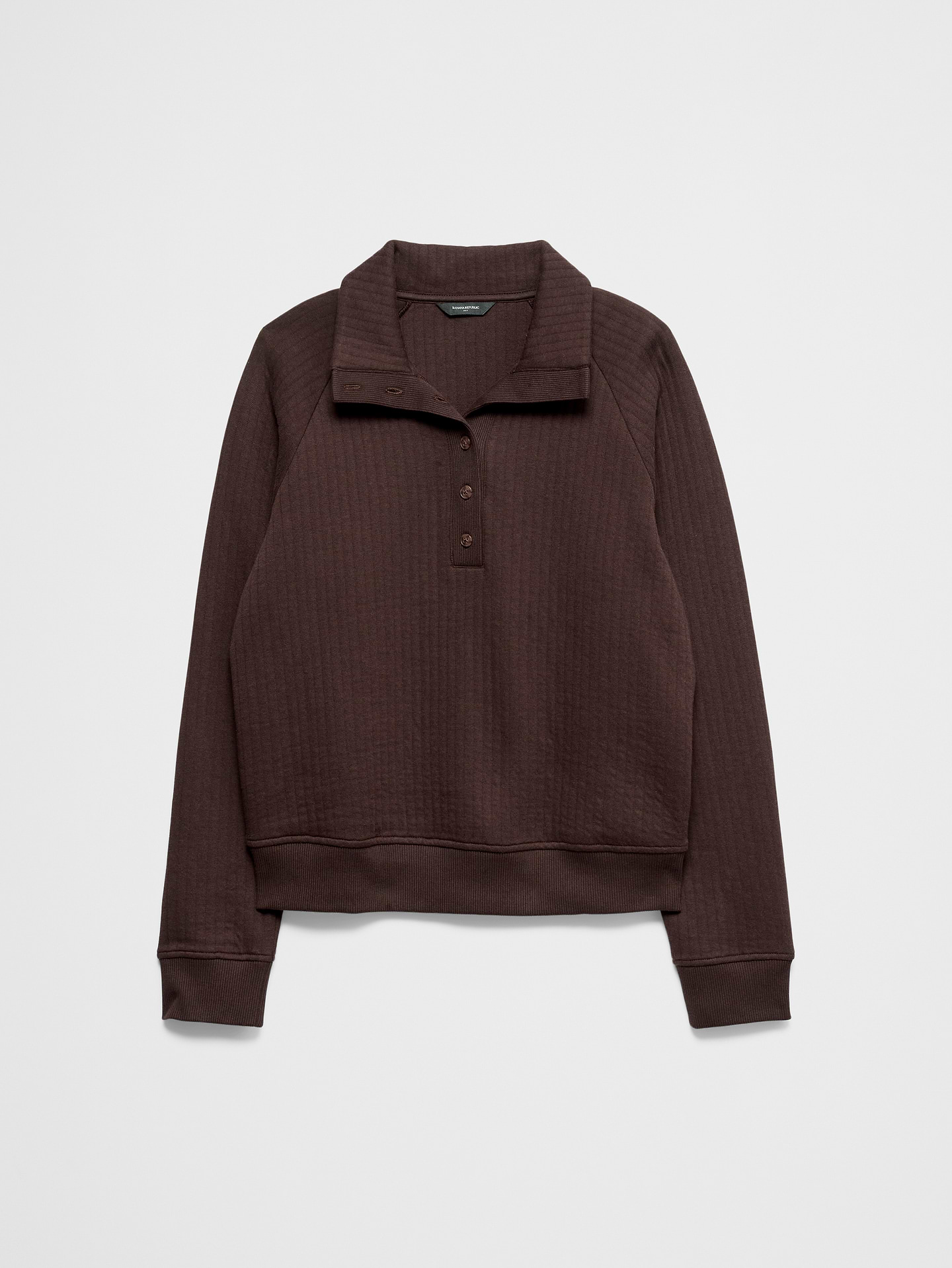 Image 4 of 4, Quilted Henley Sweatshirt