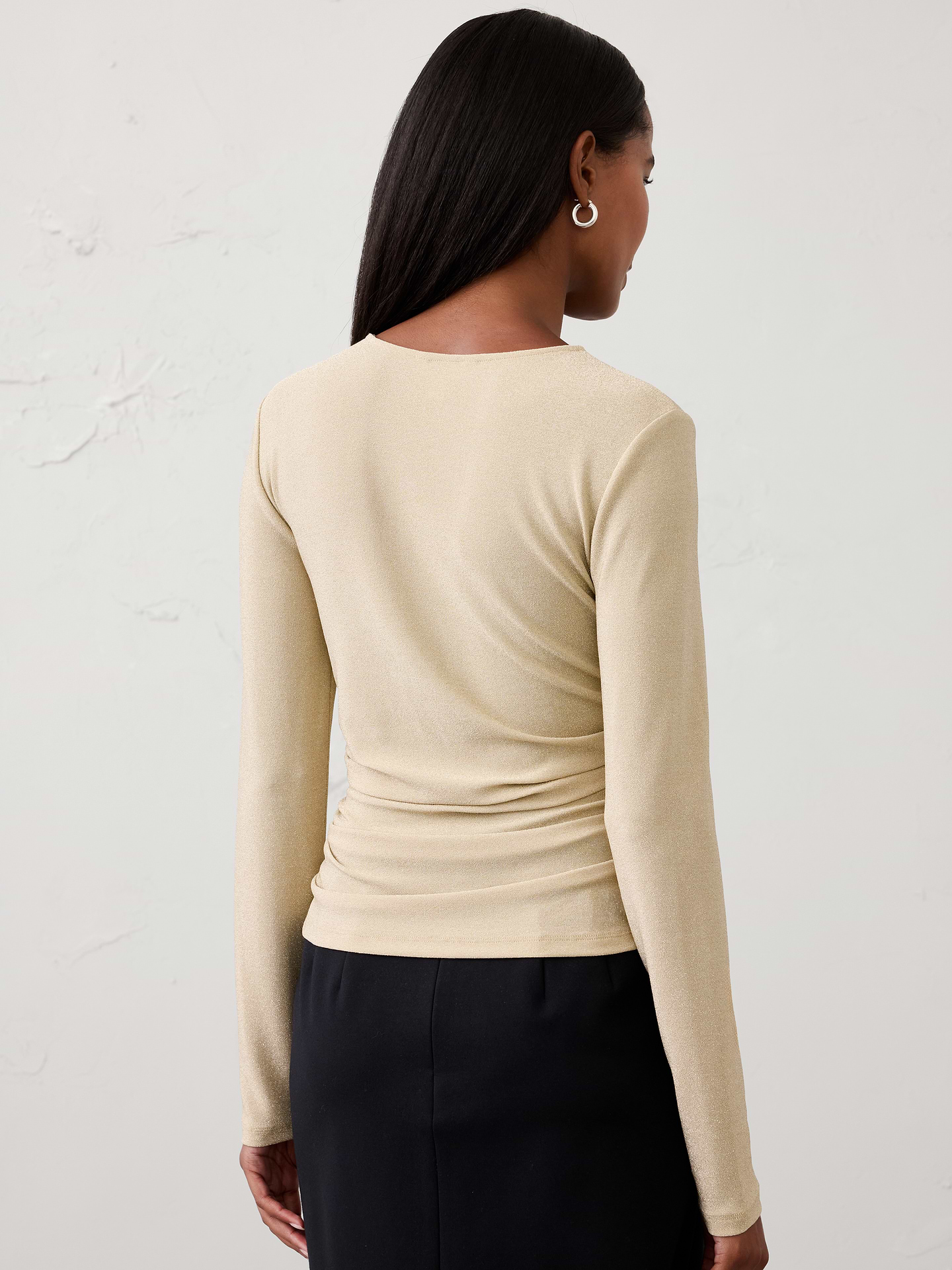 Image 2 of 4, Sparkle Side-Shirred Top