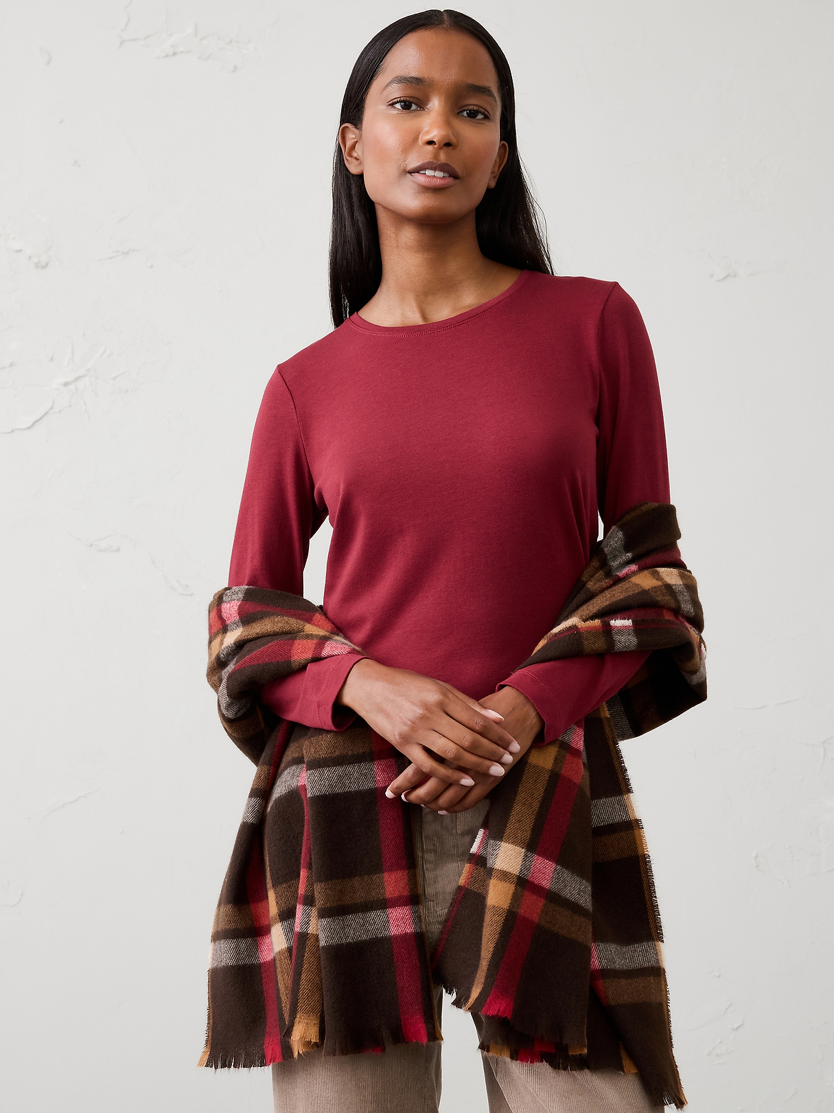 Timeless Long-Sleeve Crew-Neck T-Shirt | Banana Republic Factory