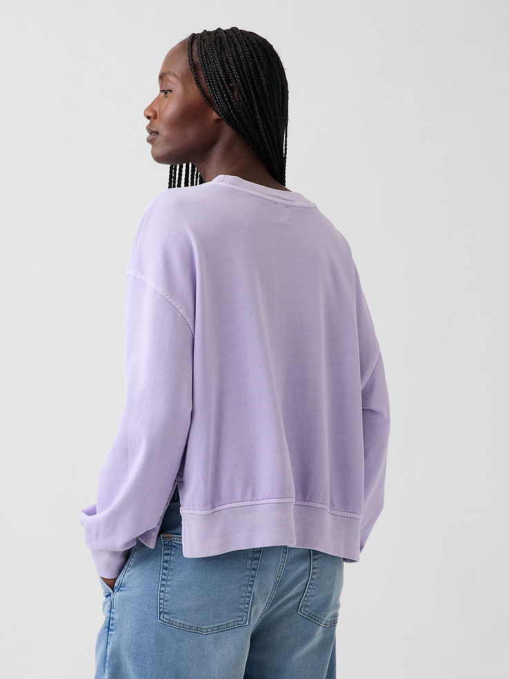 Image 3 of 7, VintageSoft Terry Oversized Wedge Side-Slit Sweatshirt