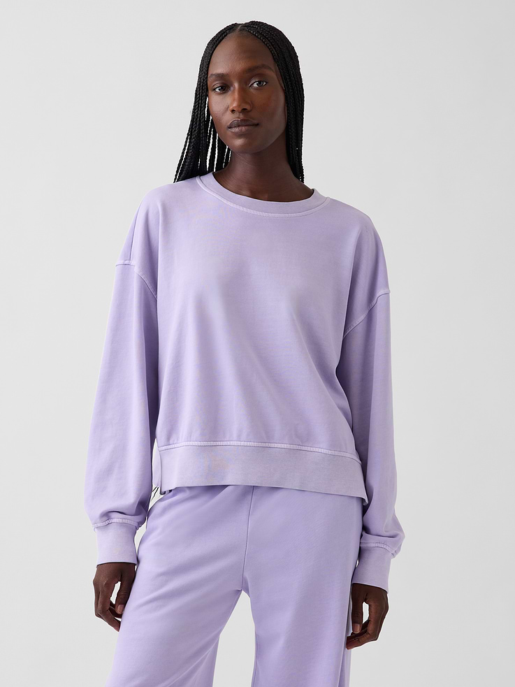 Image 6 of 7, VintageSoft Terry Oversized Wedge Side-Slit Sweatshirt