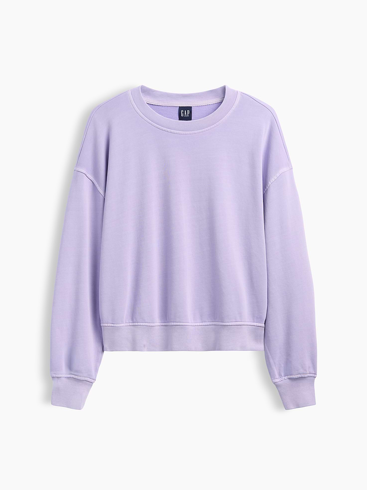 Image 7 of 7, VintageSoft Terry Oversized Wedge Side-Slit Sweatshirt