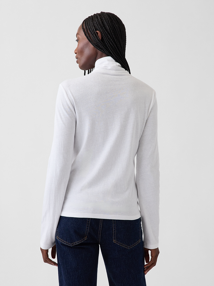 Image 3 of 4, 100% Cotton Authentic Turtleneck T-Shirt