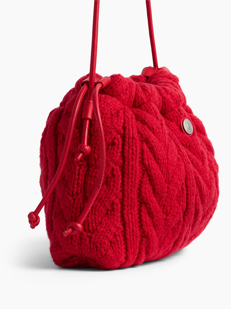 Image 5 of 6, CashSoft Cable-Knit Pouchette