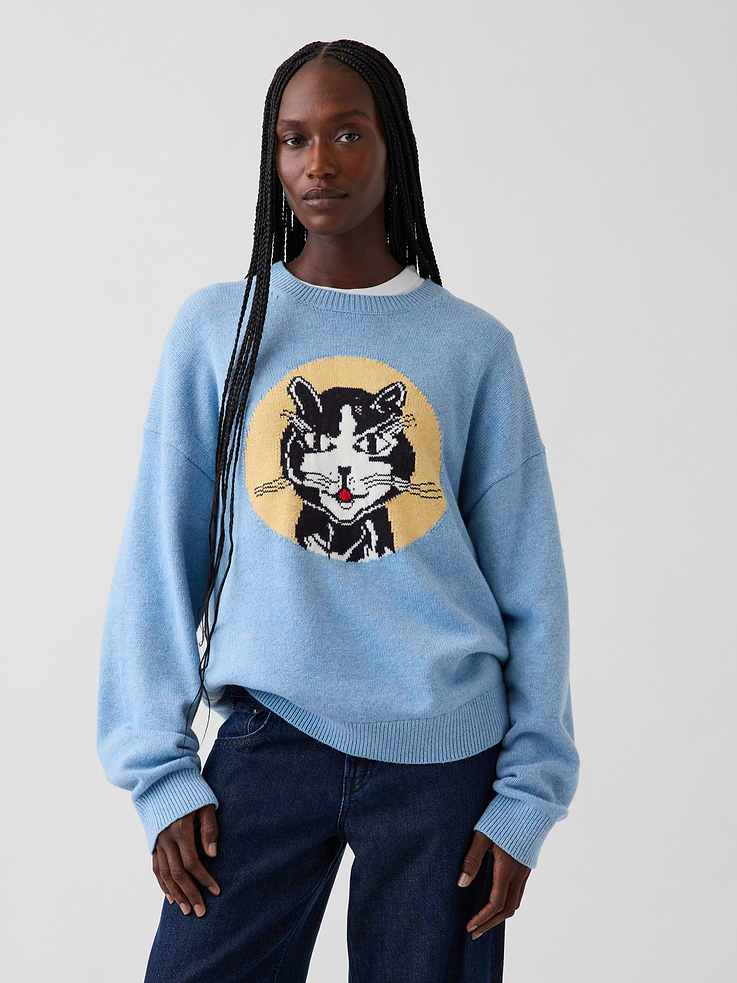 Image 4 of 9, Gap | Lichtenstein | Whitney | Laughing Cat Sweater