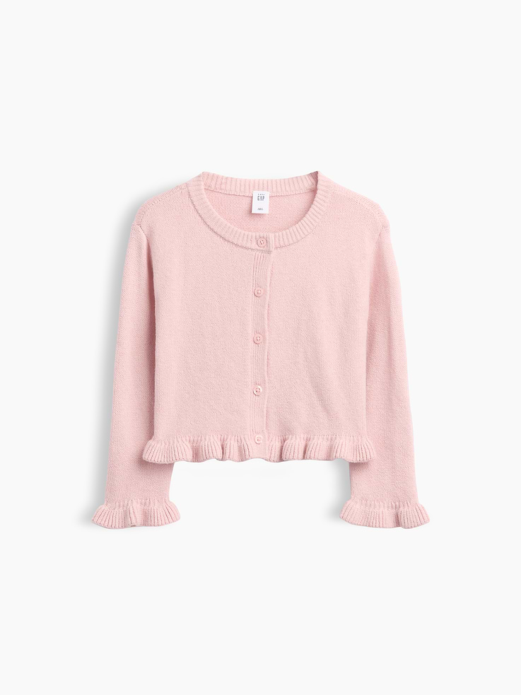 Image 2 of 4, Baby & Toddler CashSoft Ruffle Cardigan Sweater