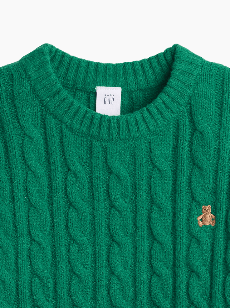 Image 4 of 4, Baby & Toddler CashSoft Cable-Knit Sweater