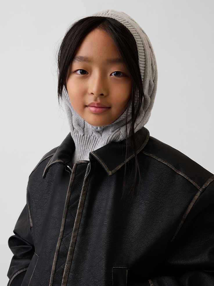 Image 2 of 3, Kids Cable-Knit Hood
