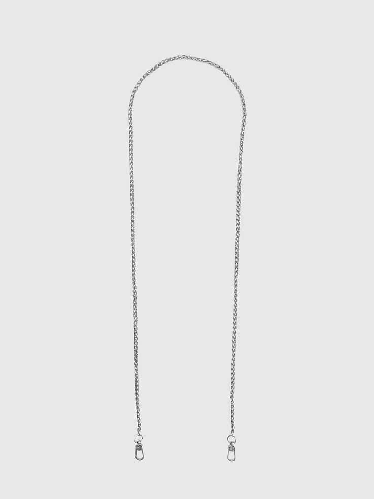 Image 1 of 1, Sleek, chic, and endlessly functional, the Silver Round Chain Crossbody keeps your phone protected and beautifully adorned in a classic silver finish., Universal Phone Hitch required to attach to your phone case, sold separately., THE CÆP in no way guarantees the integrity of your smartphone when using this strap.