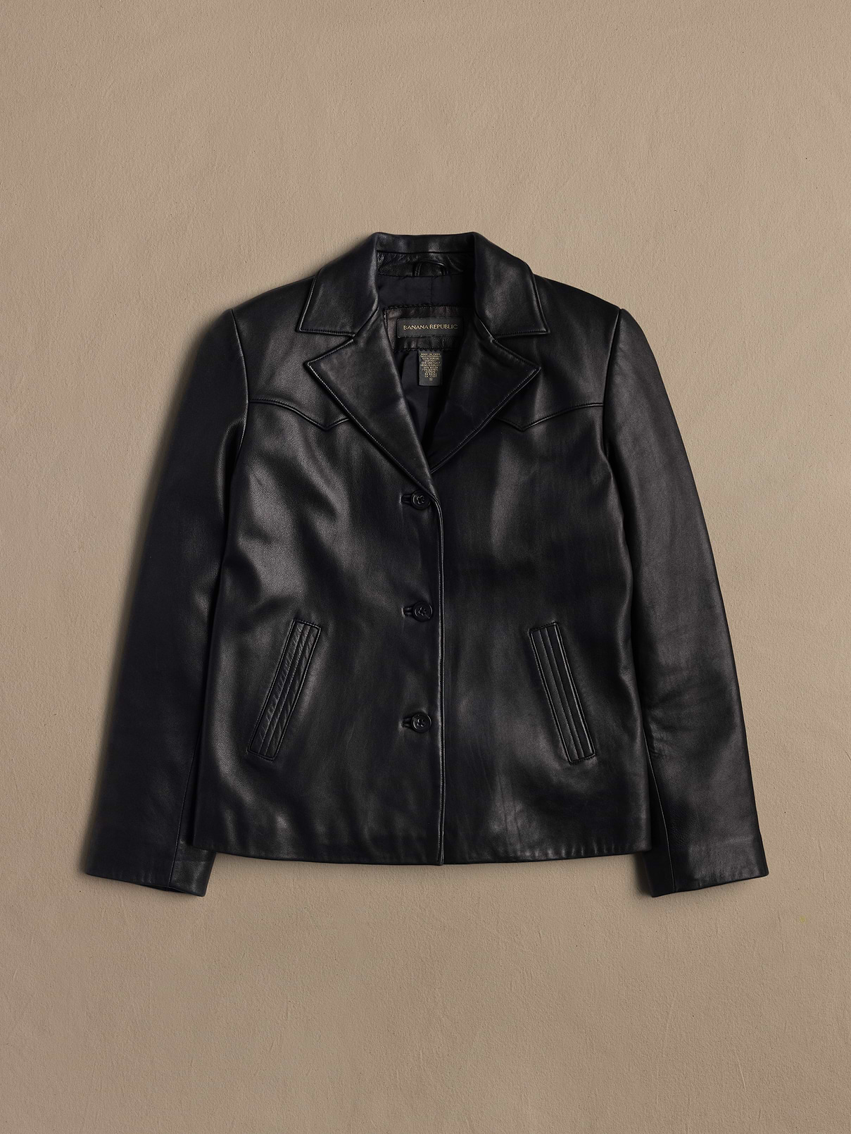 Archive Leather Blazer Jacket With Button Closure Women's Size S