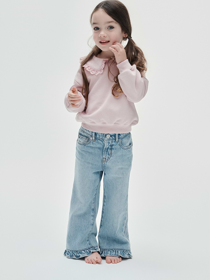 Image 5 of 5, Baby & Toddler Ruffle-Hem Stride Jeans