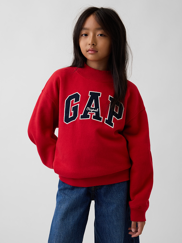 Kids VintageSoft Oversized Mockneck Logo Sweatshirt