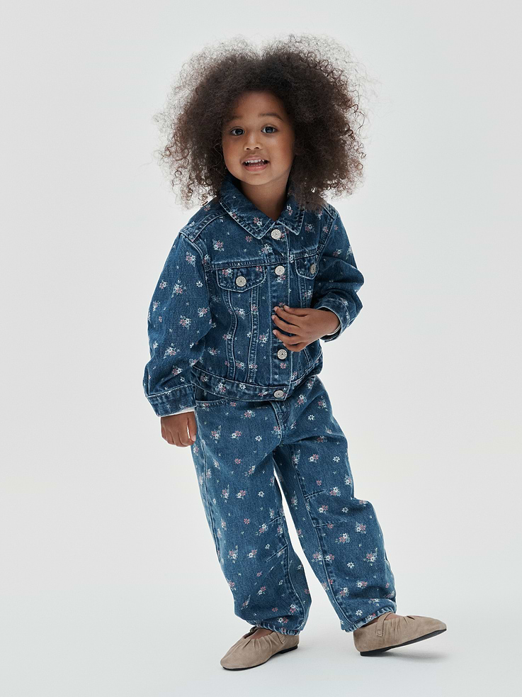 Image 4 of 4, Baby & Toddler Floral Horseshoe Jeans