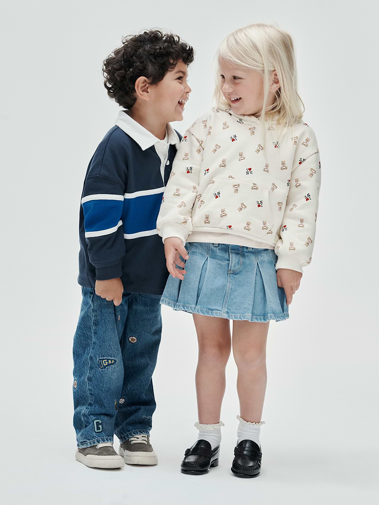 Image 3 of 3, Baby & Toddler Denim Pleated Skort