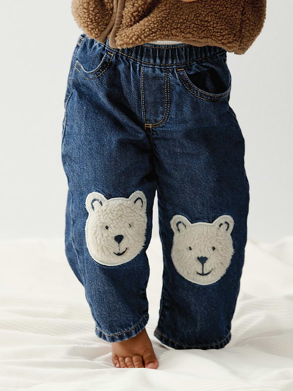 Baby Brannan Bear Patch Pull-On Jeans