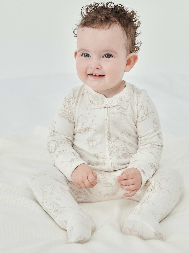 Image 4 of 4, Baby First Favorites Organic Cotton Footed One-Piece