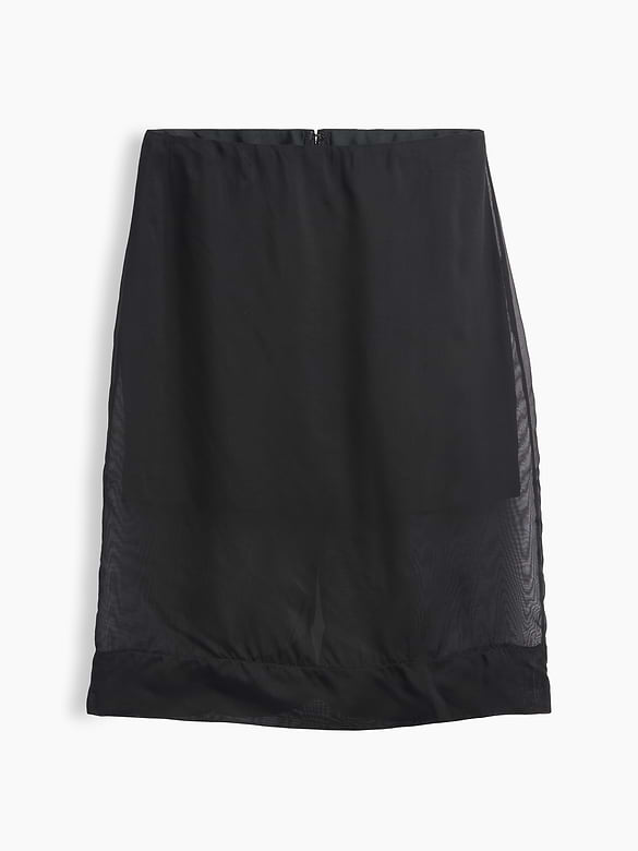 Sheer Organza Knee-Length Skirt
