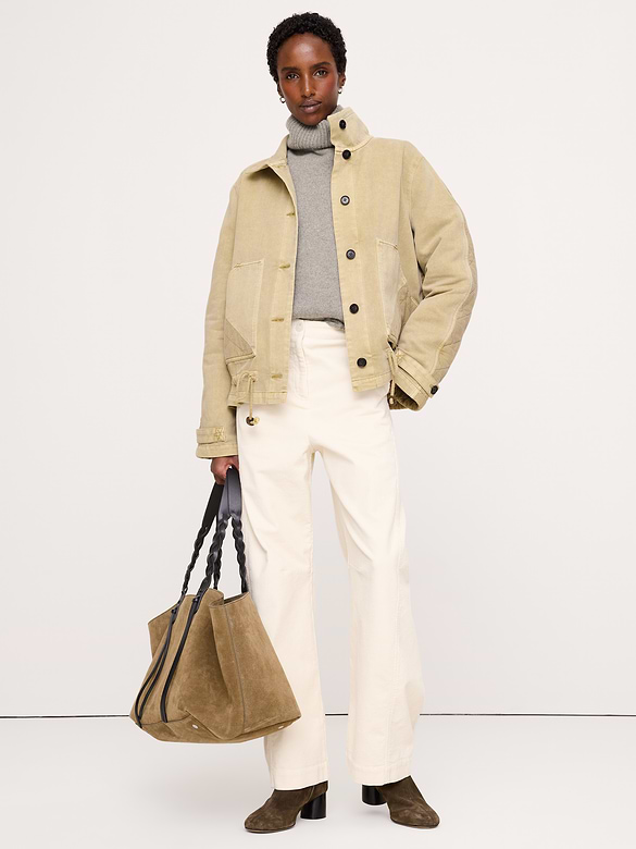 Quilted Cotton-Linen Utility Jacket