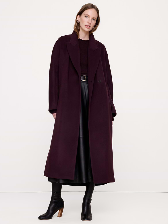 Wool-Cashmere Wrap Coat