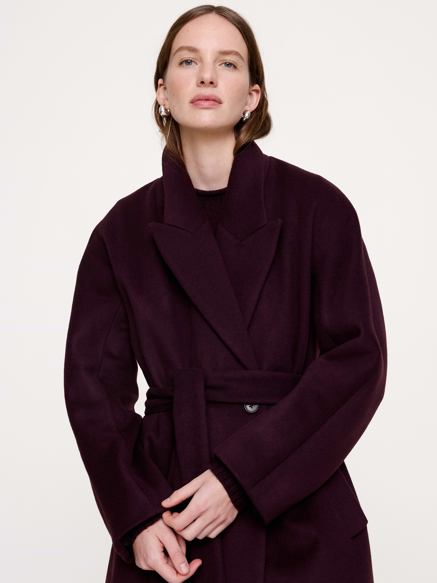 Image 3 of 3, Wool-Cashmere Wrap Coat
