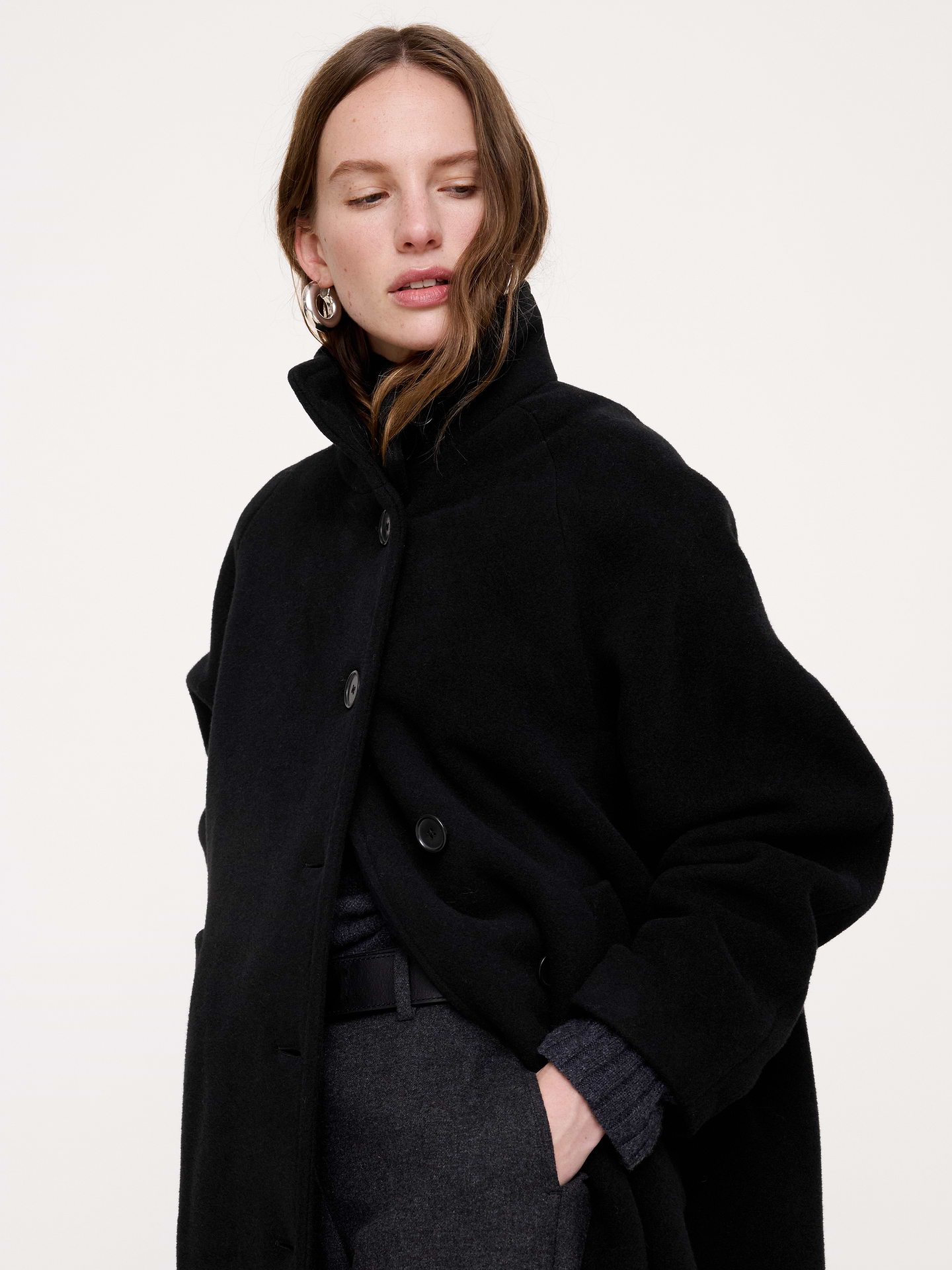 Image 3 of 7, Italian Wool-Blend Top Coat