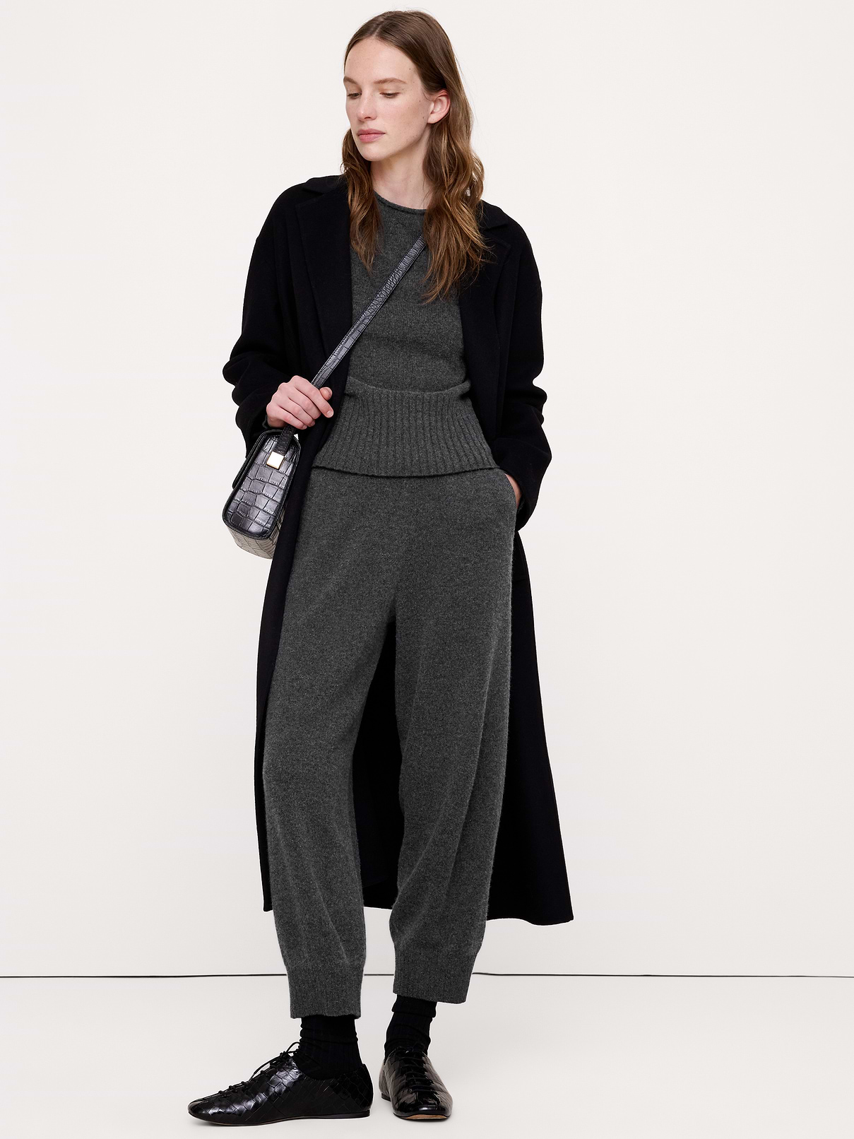 Merino-Cotton Barrel Sweater Pant