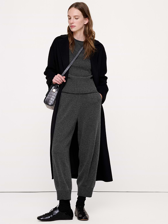 Merino-Cotton Barrel Sweater Pant