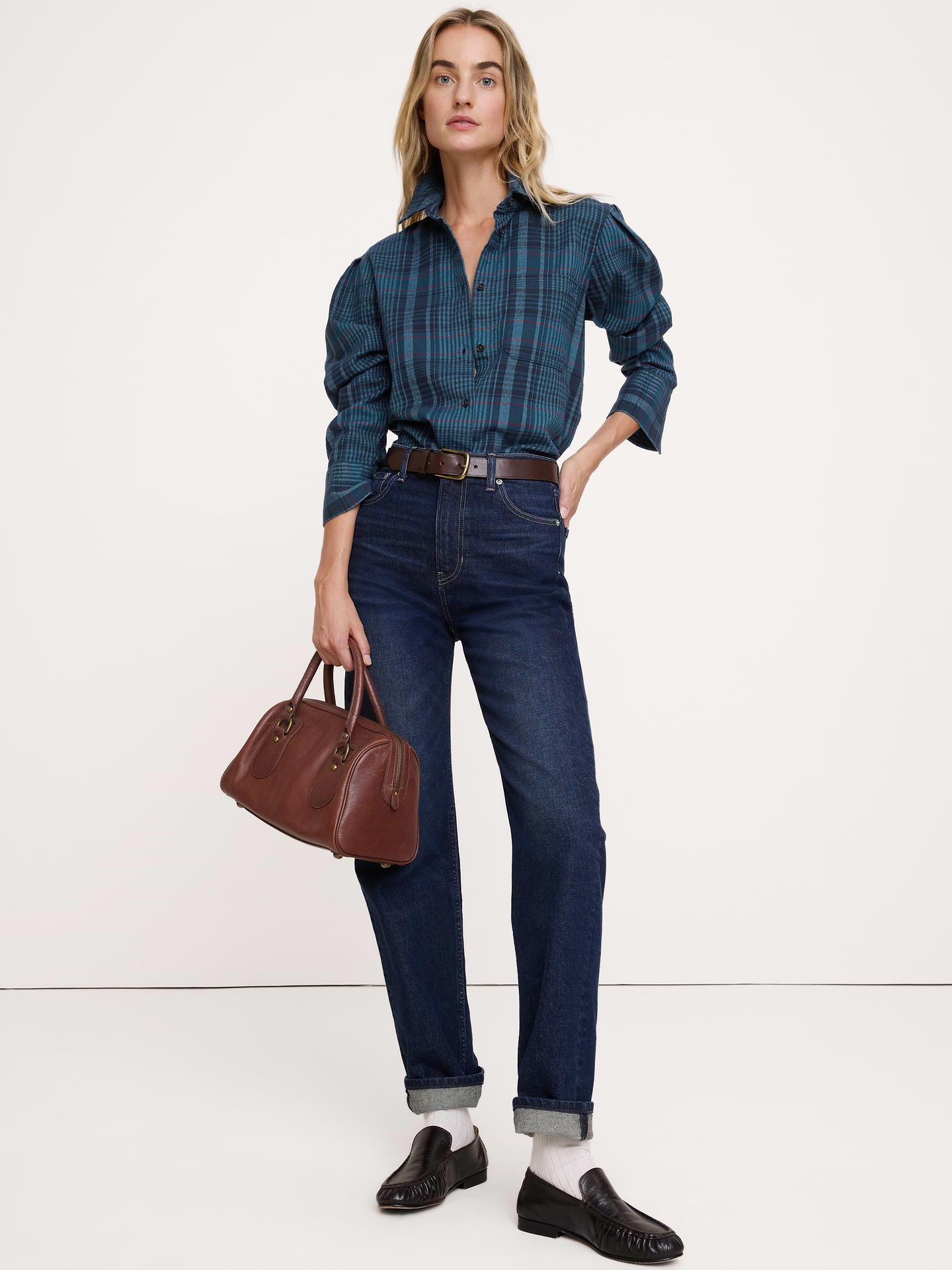 Image 3 of 4, Relaxed Flannel Utility Shirt