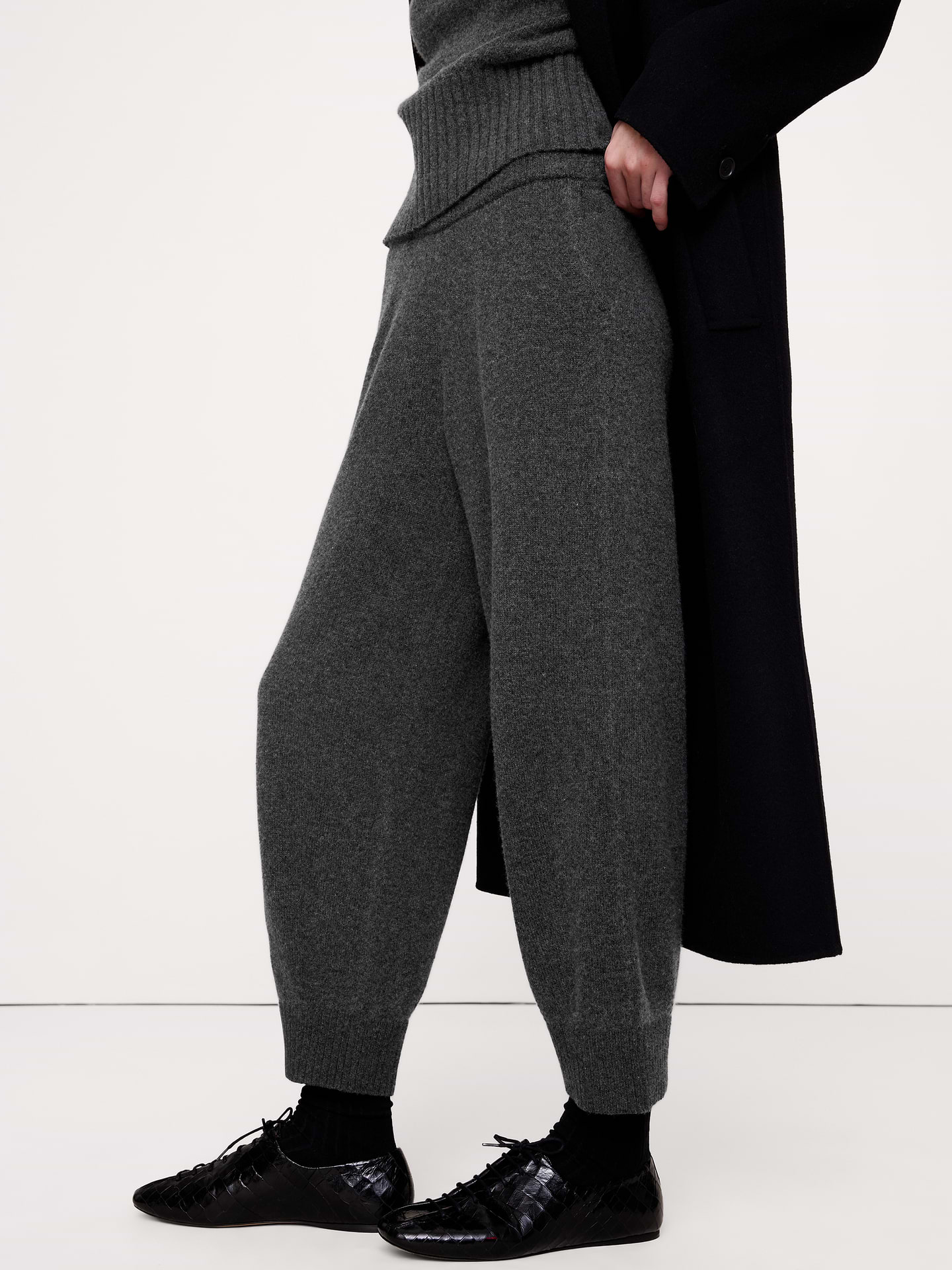 Image 3 of 4, Merino-Cotton Barrel Sweater Pant