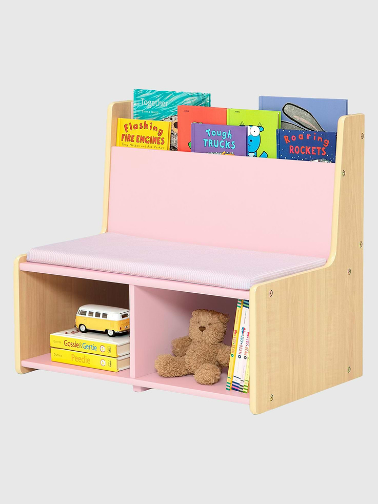 Image 4 of 7, Toddler Reading Nook with Padded Bench