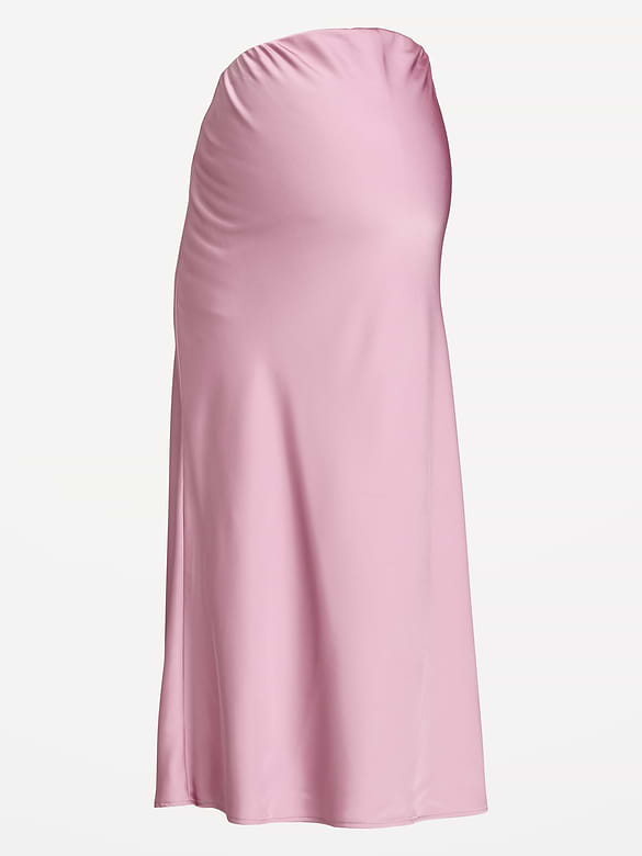 Maternity Satin A-Line Maxi Skirt