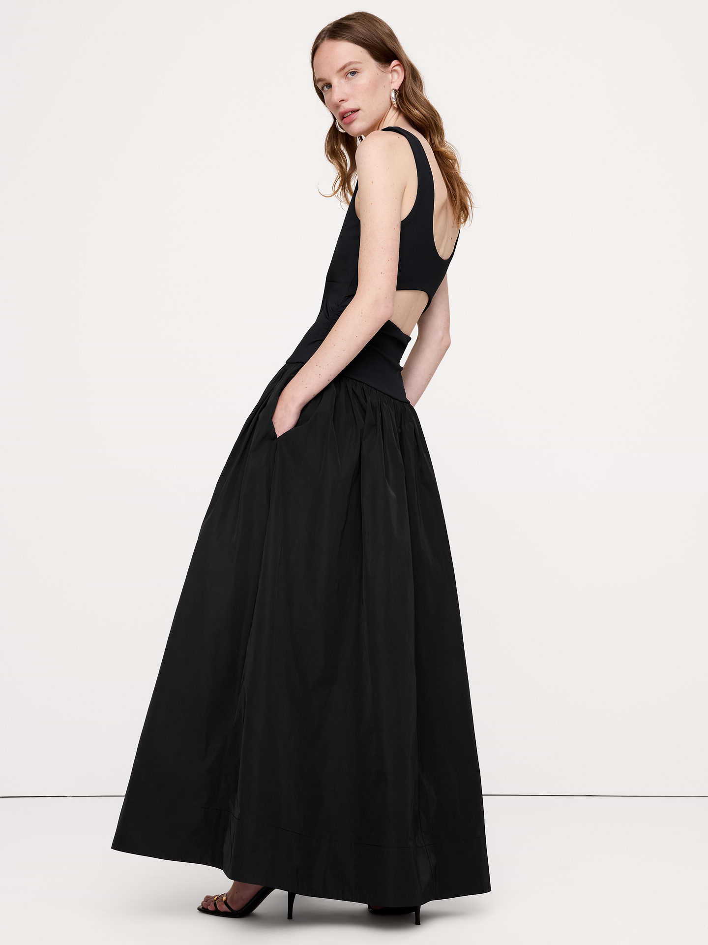 Image 7 de 8, Robe longue bain de soleil en jersey et taffetas