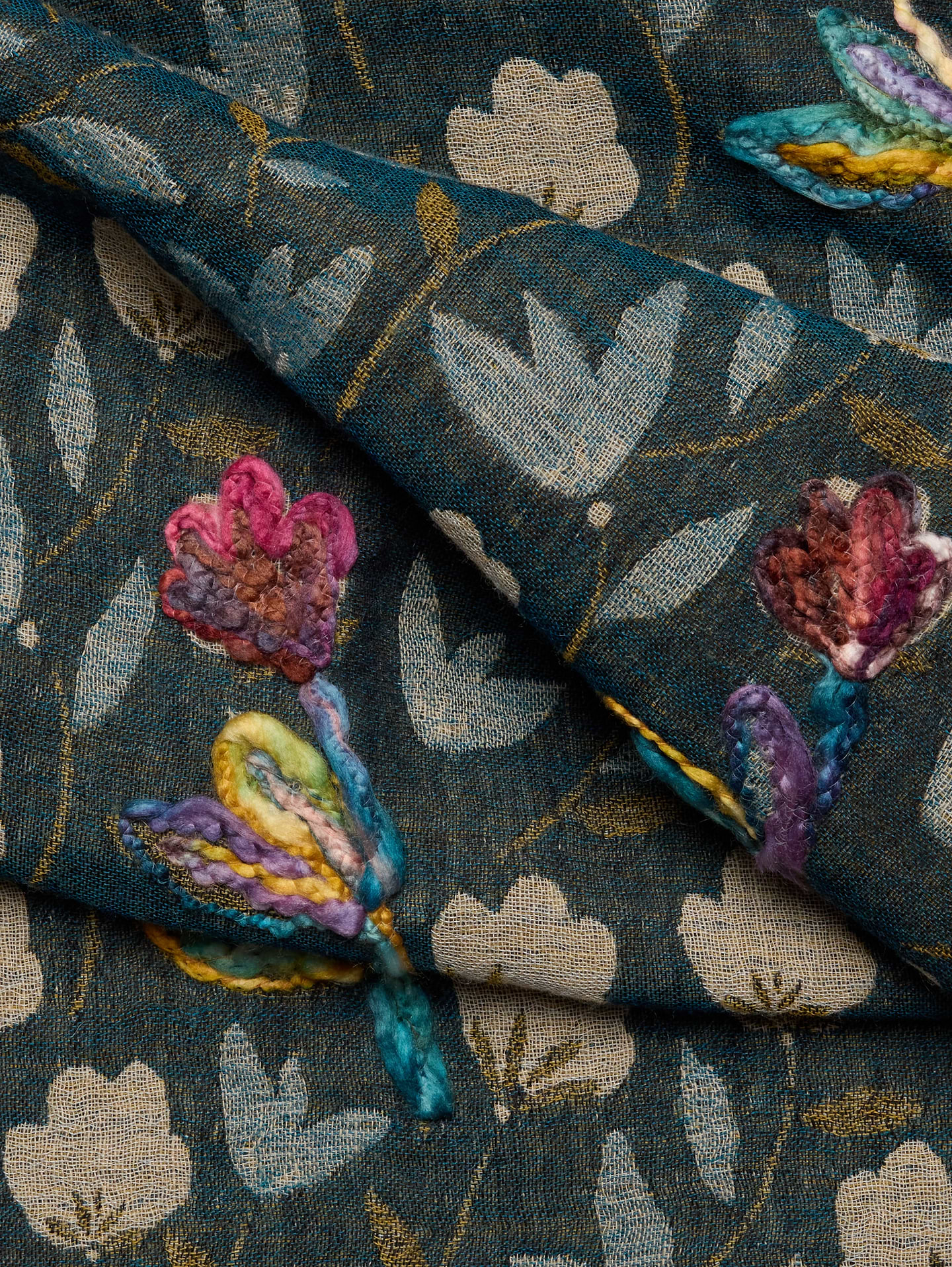 Image 2 of 4, Long Embroidered Scarf by Vismaya