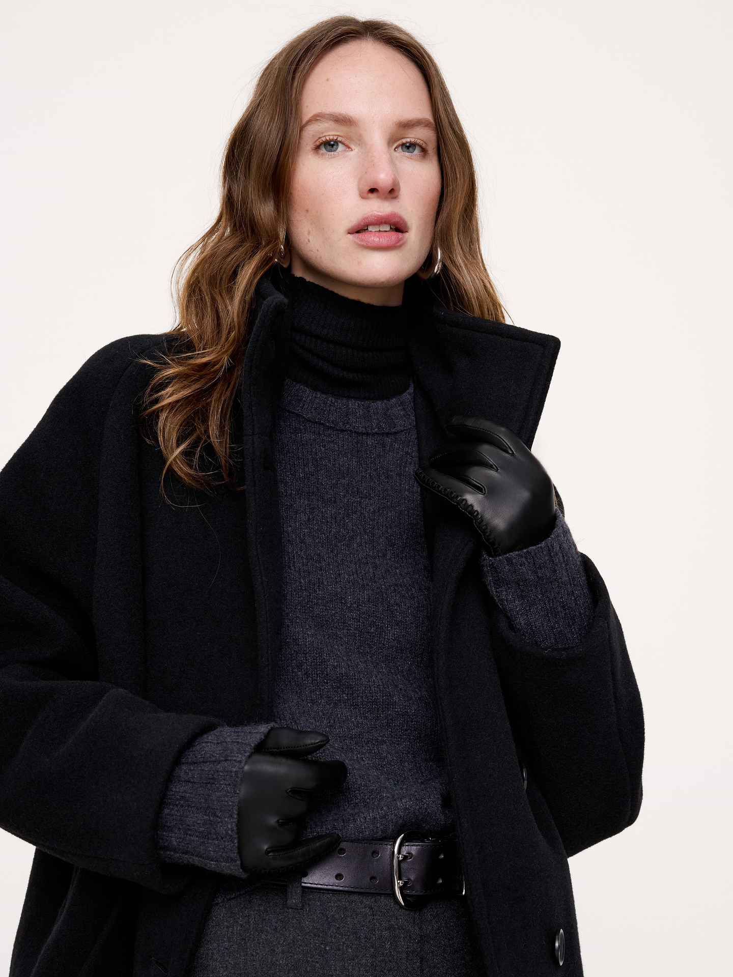 Image 2 of 3, Italian Leather Cashmere-Lined Gloves