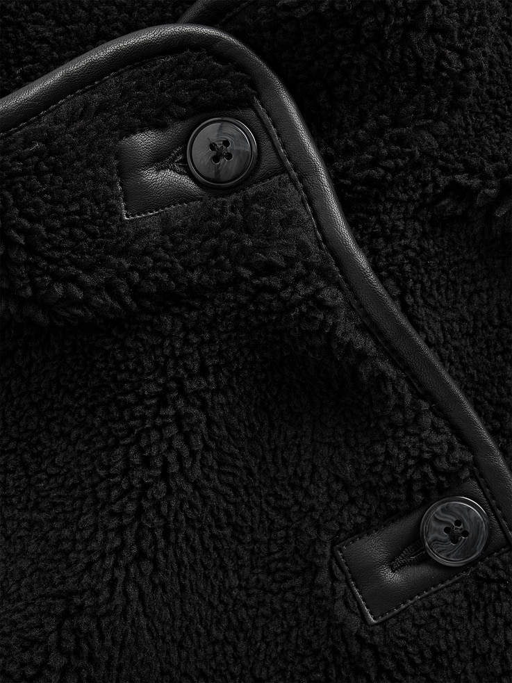 Image 5 of 5, Kids Relaxed Crop Sherpa Jacket