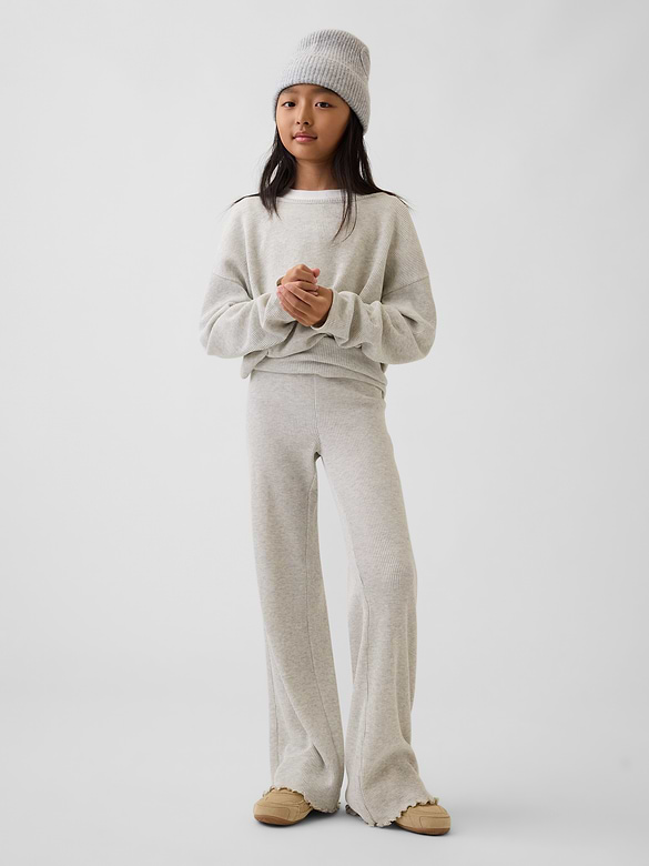 Kids Waffle Foldover Flare Leggings