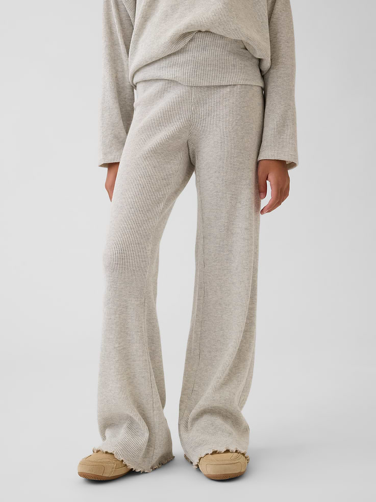 Image 3 de 5, Legging évasé gaufré à taille rabattable pour Enfant