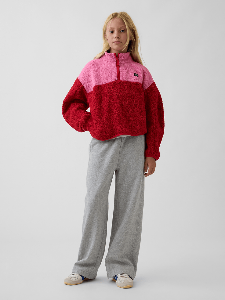 Image 2 of 5, Kids Sherpa Quarter-Zip Pullover