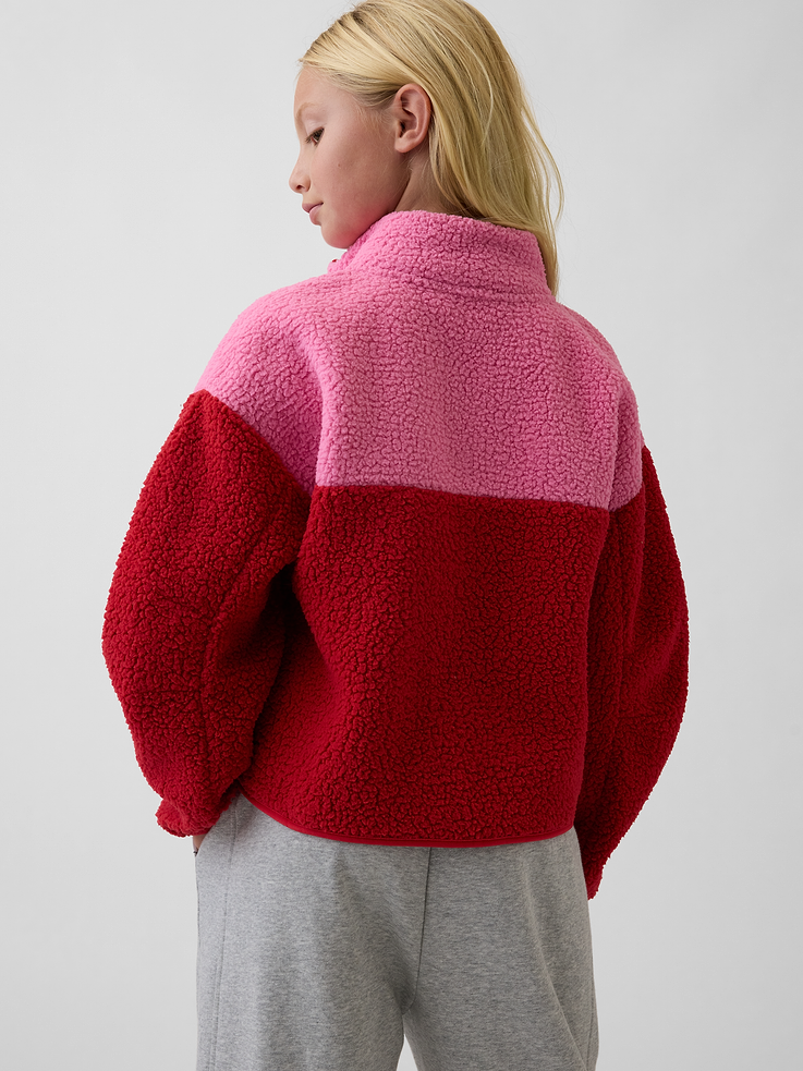 Image 3 of 5, Kids Sherpa Quarter-Zip Pullover