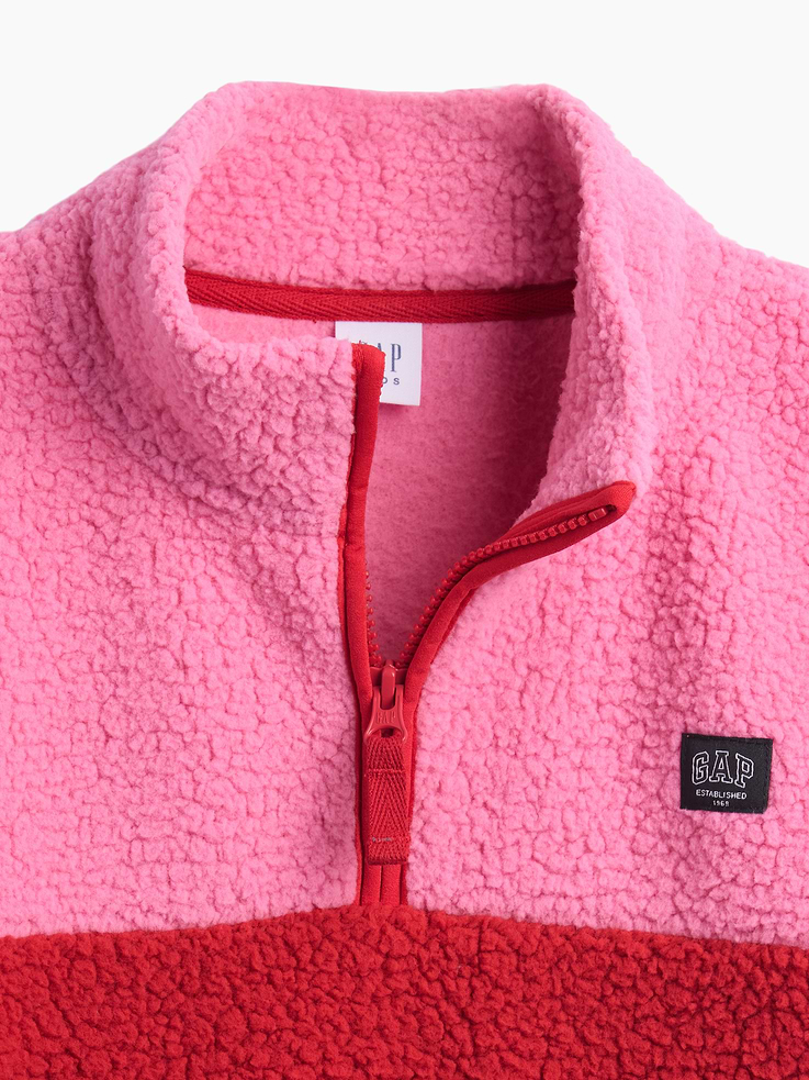 Image 4 of 5, Kids Sherpa Quarter-Zip Pullover