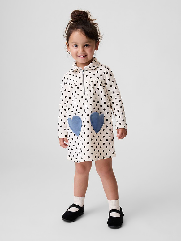 Baby & Toddler Heart-Pocket Sweatshirt Dress