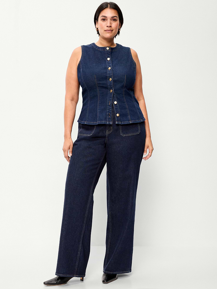 Image 9 of 11, Extra High-Waisted Wide-Leg Jeans