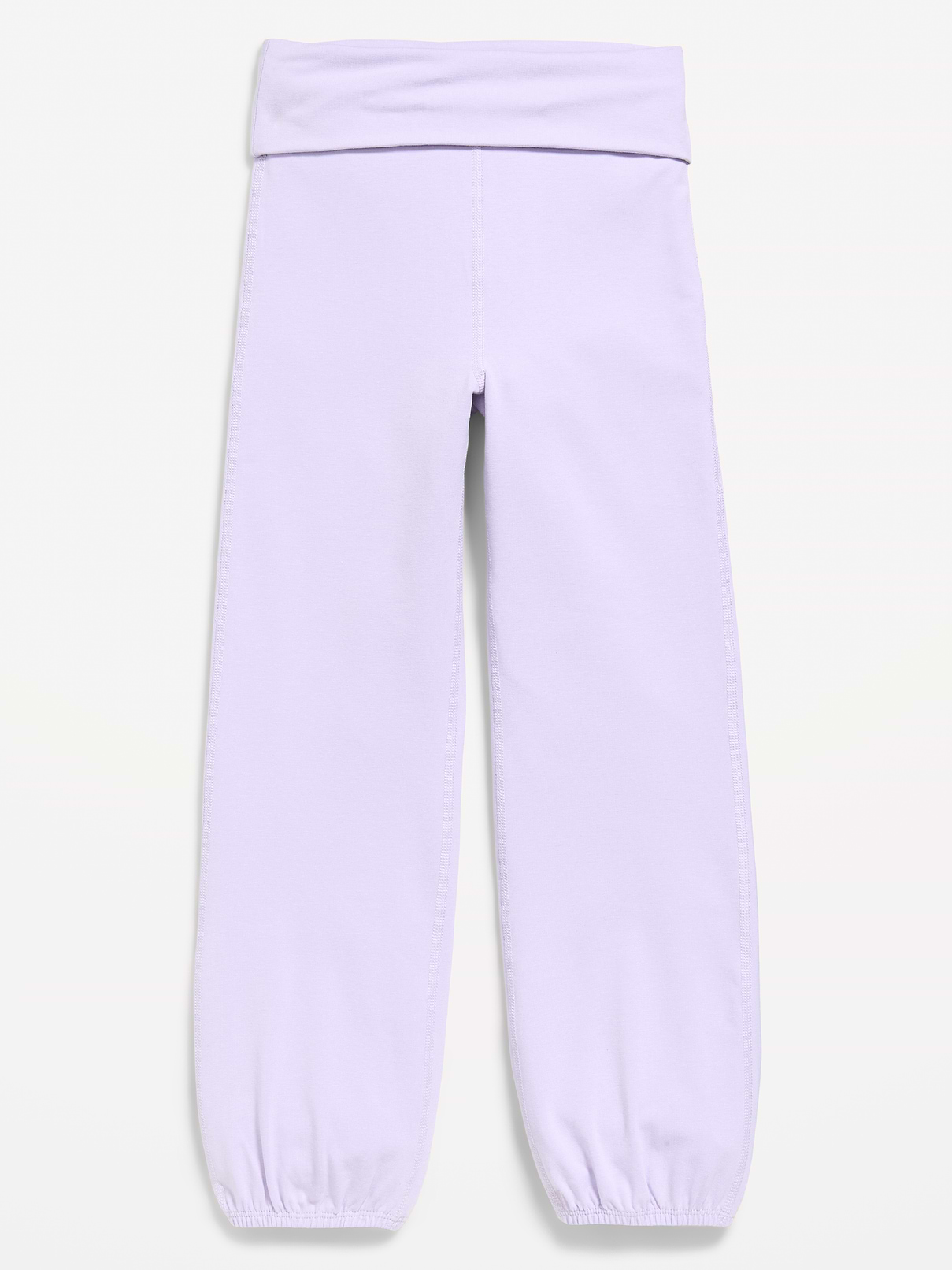 Image 1 of 4, Keep ‘em moving in Old Navy Sport's PowerChill: Soft, breathable cotton with stretch for all-day comfort., high-rise, elasticized fold-over waistband, elasticized bubble leg openings, 4-way stretch, online exclusive, Product #1183740